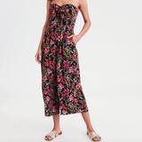 American Eagle Outfitters Pants & Jumpsuits | American Eagle Strapless Floral Jumpsuit | Color: Green/Pink | Size: Xs