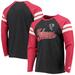 Men's Starter Black/Red Atlanta Falcons Throwback League Raglan Long Sleeve Tri-Blend T-Shirt