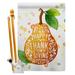 Ornament Collection Thanksgiving 2-Sided Polyester 40 x 28 in. Flag Set in Green/White/Yellow | 40 H x 28 W in | Wayfair