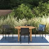 Lark Manor™ Anautica Outdoor 5 Piece Dining Set Wood/Metal in Brown/White | 30 H x 47 W x 47 D in | Wayfair A28DA0E02B604C6D982CA6B086BD2473