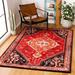 Black;red Square 6'7" Area Rug - Bungalow Rose Emeralda Oriental Red/Black Area Rug 79.0 x 0.59 in black/brown/pink/red, Synthetic | Wayfair