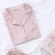 Ensemble de pyjama en satin léopard rose pour femmes vêtements de détente décontractés chemise et