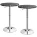 Gymax 2PCS Round Pub Table Swivel Adjustable Bar Table w/Faux Marble - Black - See Details