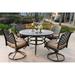 South Ponto 5-piece Aged Bronze Aluminum Round Dining Set with Swivel Chairs by Havenside Home