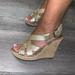 Jessica Simpson Shoes | Jessica Simpson Gold Wedges | Color: Gold | Size: 8.5