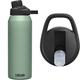 CAMELBAK Unisex – Erwachsene Chute Mag SST Vacuum Insulated Trinkflasche, Moss, 32oz & Unisex – Erwachsene Eddy+ Cap and Straw, 100 White/Natural, One Size