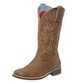 SheSole Ladies Wide Calf Cowgirl Cowboy Boots for Women Square Toe Western Country Shoes Brown UK Size 7