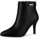 Allegra K Women's Stiletto Heels Pointed Toe Side Zip Ankle Boots Black 3.5 UK/Label Size 5.5 US