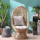 Cherry Tree Furniture Rattan Effect Cocoon Swivel Chair, Garden Egg Chair