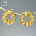 Lotus – boucles d'oreilles à clous en argent Sterling 925 et or 18 carats pour femmes bijoux fins