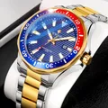 WWOOR-Montre en or militaire de luxe pour homme montre-bracelet de plongée à quartz 30 iko