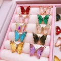 PeFête in-Pendentif papillon pavé de cristal brillant accessoires de fabrication de bijoux collier