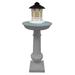 Modern Round Cast Aluminum Metal 40-in Bird Bath and Bird Feeder Combo