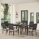 7/9-piece Patio Dining Set, 6/8 Rattan Chairs with Cushions and 1 Expandable Metal Table