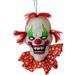 Haunted Hill Farm 30-In. Hanging Talking Clown Head, Halloween Decoration for Indoor or Covered Outdoor Display , Red