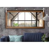 Rayne Mirrors Rayne Wood Framed Barn Door Beveled Accent Mirror | 31 H x 71 W x 0.75 D in | Wayfair R052-XT-SLV-74H