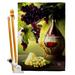 Ornament Collection Vineyard 2-Sided Polyester 40 x 28 in. Flag Set in Black/Green/Yellow | 40 H x 28 W in | Wayfair