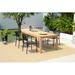 Lark Manor™ Anautica Stackable Outdoor 5 Piece Dining Set Wood/Metal/Teak in Brown/White | Wayfair F64C28CDBD5F4D50810C4F7325269EFF