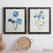Red Barrel Studio® Blue Blossom Botanical I - 2 Piece Picture Frame Painting Set on Canvas Canvas, in Black/Blue/Green | 31.5 H x 43.5 W in | Wayfair