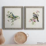 Red Barrel Studio® Spring Song Blue Bird - 2 Piece Picture Frame Painting Set on Canvas Canvas, in Black/Blue/Green | 31.5 H x 43.5 W in | Wayfair