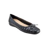 Wide Width Women's Gillian Flat by Trotters in Grey Metallic (Size 7 W)