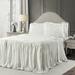 Ravello Pintuck Ruffle Skirt Bedspread 3 Pc Set by Lush Décor in White (Size QUEEN)