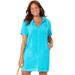 Plus Size Women's Alana Terrycloth Cover Up Hoodie by Swimsuits For All in Crystal Blue (Size 34/36)