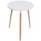 Table de cuisine petite table d'appoint ronde 3 pieds en bois clair Ø60 cm - noir