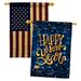 Angeleno Heritage Winter Yard 2-sided Polyester 2'4 x 3'4 ft. House Flag in Blue/Yellow | 40 H x 28 W in | Wayfair