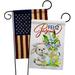 Ornament Collection Easter Rabbit 2-Sided Polyester 1'5 x 1'1 ft. Garden flag in Green/White | 18.5 H x 13 W in | Wayfair