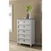 Lark Manor™ Anaissa Solid Wood 5 Drawer Chest in White Stain w/ Grey Top Wood in Brown/Gray/Green | 54 H x 35 W x 18 D in | Wayfair