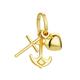 14 Carat 585 Yellow Gold Small Pendant Faith Love Hope with Heart Cross Anchor