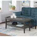 Ledgewood Coffee Table with Shelf in Wirebrush Dark Gray - Convenience Concepts 501082WBDGY