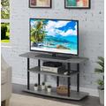 Designs2Go No Tools 3 Tier Wide TV Stand in Gray/Black - Convenience Concepts 131031GYBL