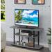 Designs2Go No Tools 3 Tier Wide TV Stand in Gray/Black - Convenience Concepts 131031GYBL