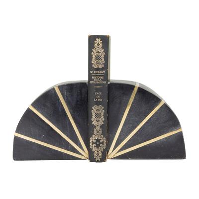 Juniper + Ivory CosmoLiving by Cosmopolitan 5 In. x 5 In. Natural Bookends Black Marble - 89582