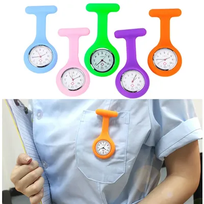 Montre de Poche Électronique en Silicone pour Infirmière Broche sur la Poitrine pour Étudiant