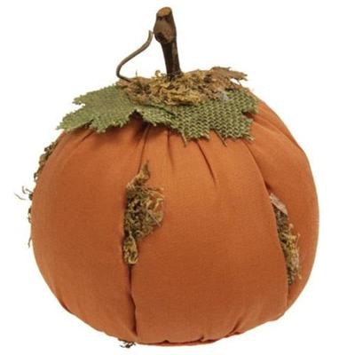 Mossy Orange Stuffed Pumpkin 5" x 6" - 5"L x 5"W x 6"H\