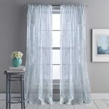 DKNY Whisper Floral Sheer Rod Pocket Single Curtain Panel Polyester in Green/Blue | 95 H in | Wayfair WZD791513W0A