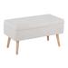 Storage Contemporary Bench in Natural Wood and Beige Fabric by LumiSource - Lumisource BC-STORAGE NABG