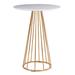 Canary Contemporary/Glam Counter Table in Gold Steel and White Wood by LumiSource - Lumisource T36-CANARY2 AUW