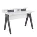 Wishbone Contemporary Desk in Grey and White Wood by LumiSource - Lumisource OFD-WISH GYW