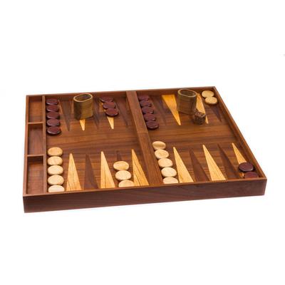 Teak 2 in 1 Backgammon/Checkerboard - Prime Teak b...