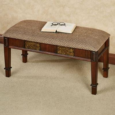 Sarantino Upholstered Bench Natural Cherry , Natural Cherry