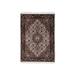 Shahbanu Rugs Ivory Tabriz Mahi with Fish Medallion Design Wool and Silk Hand Knotted Mat Oriental Rug (2'2" x 3'0")