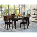 East West Furniture 5 Piece Kitchen Table Set- a Rectangle Dining Table and 4 Dining Room Chairs, Cappuccino (Seat Type Options)