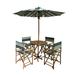 Salute 6-piece Bamboo Patio Set with Round Table and Umbrella by Havenside Home