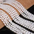Perles d'Eau Douce Naturelles de Haute Qualité en Forme de Riz Jolie çon At pour Bricolage