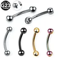 Boucles d'oreilles en cristal titane G23 10 pièces/lot Barbell incurvée pour sourcils banane