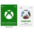 Xbox Live 15 EUR Guthaben (Download Code) + Xbox Game Pass Ultimate 1 Monate Mitgliedschaft (Download Code)